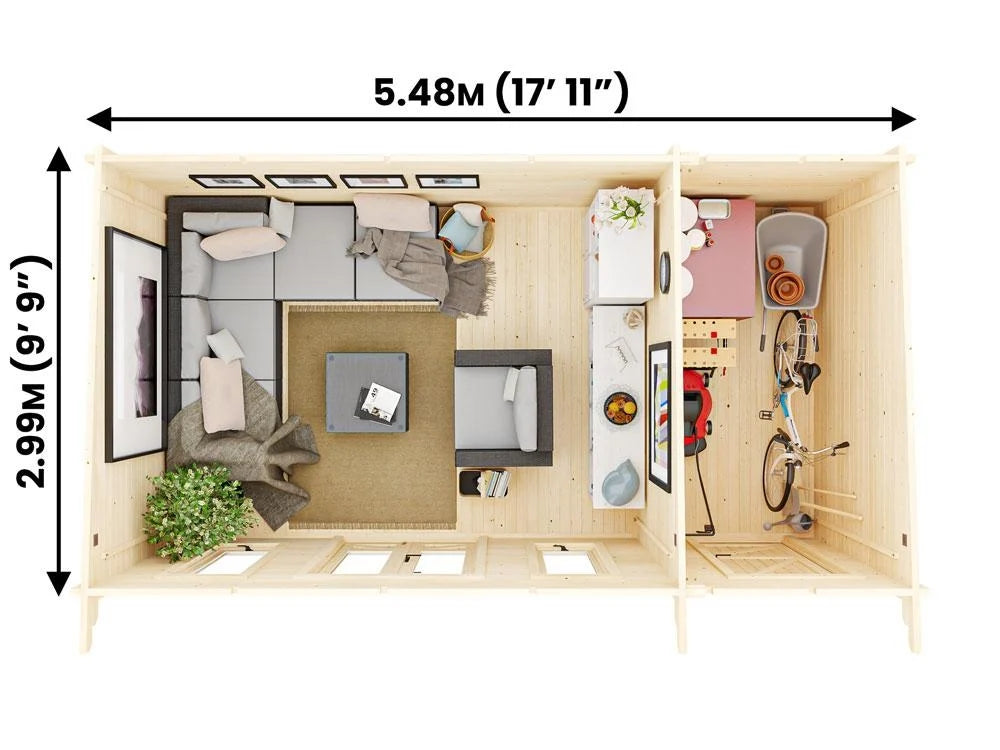 The Monkey Multiroom 19mm Log Cabin