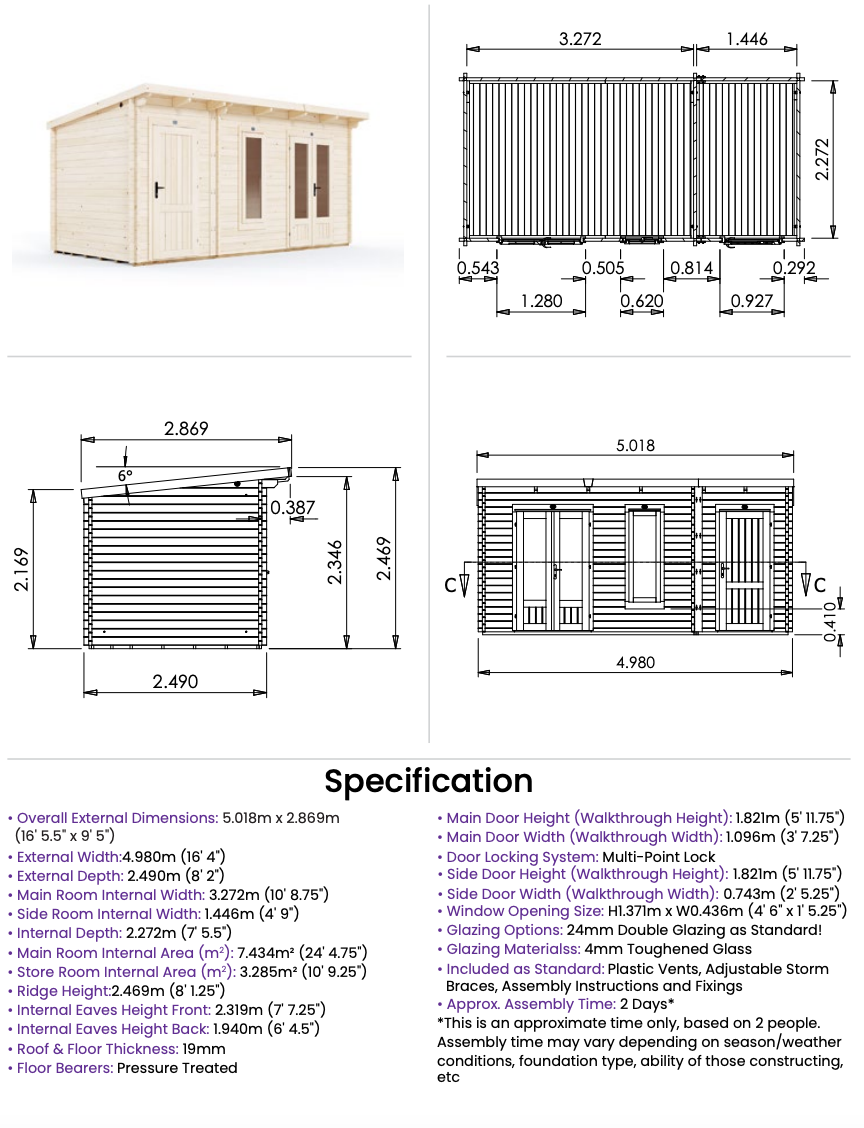 The Monkey Multiroom 19mm Log Cabin
