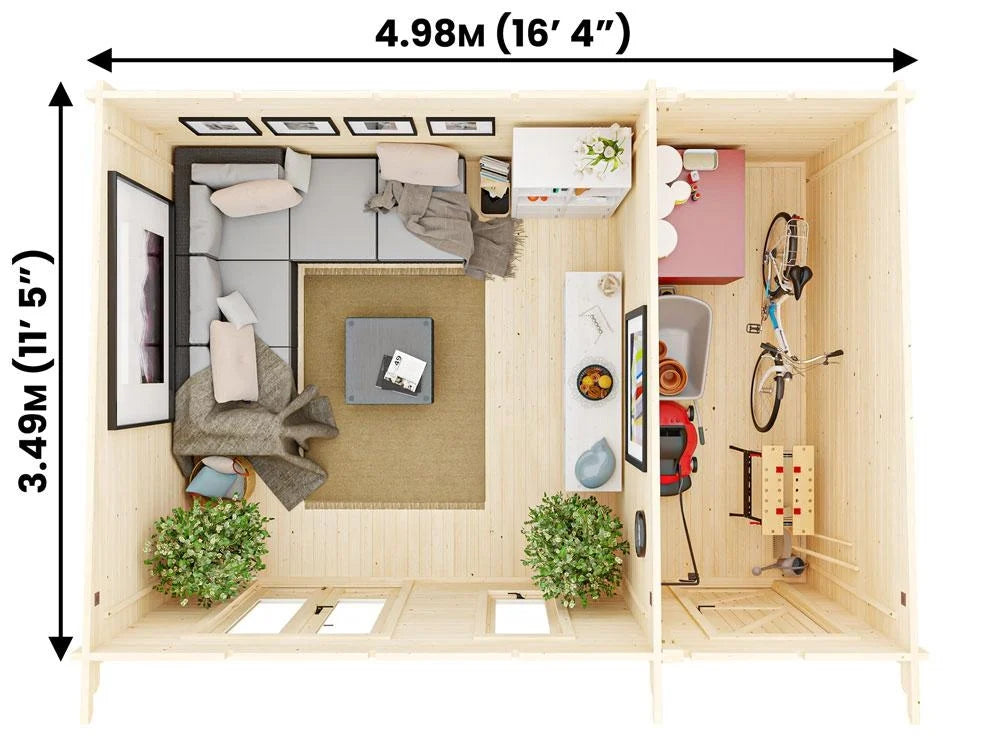 The Monkey Multiroom 19mm Log Cabin