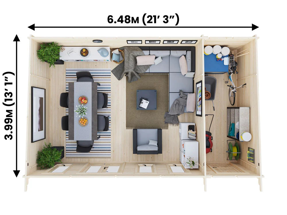 The Monkey Multiroom 19mm Log Cabin