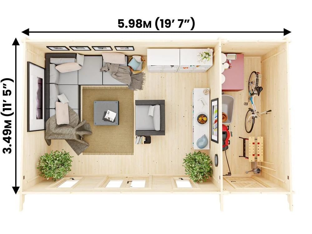 The Monkey Multiroom 19mm Log Cabin