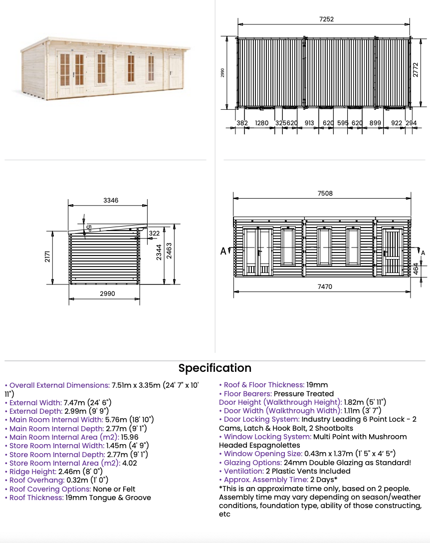 The Monkey Multiroom 19mm Log Cabin