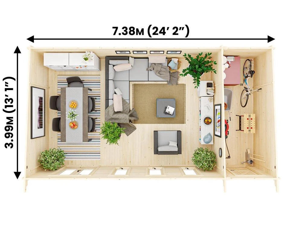 The Monkey Multiroom 19mm Log Cabin