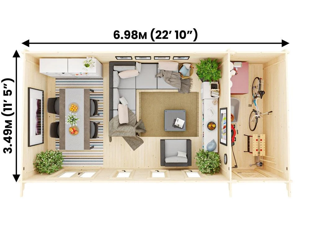 The Monkey Multiroom 19mm Log Cabin
