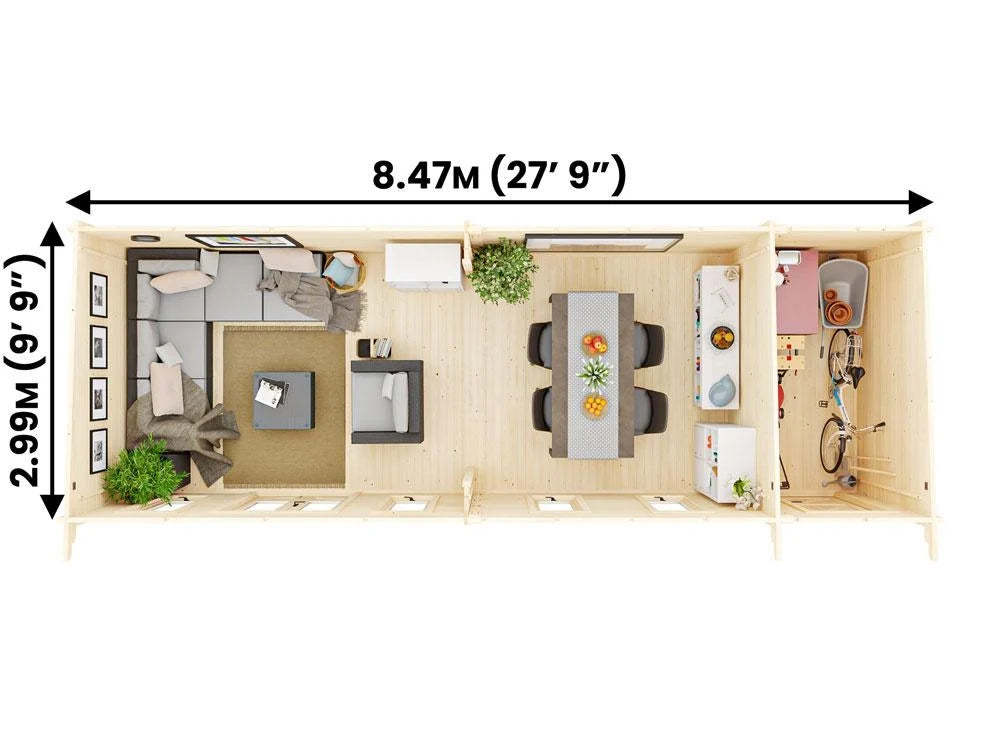 The Monkey Multiroom 19mm Log Cabin