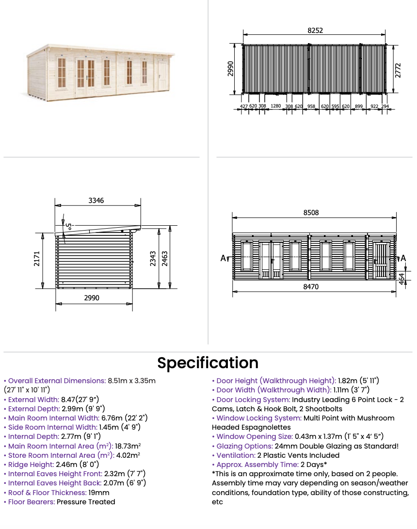 The Monkey Multiroom 19mm Log Cabin
