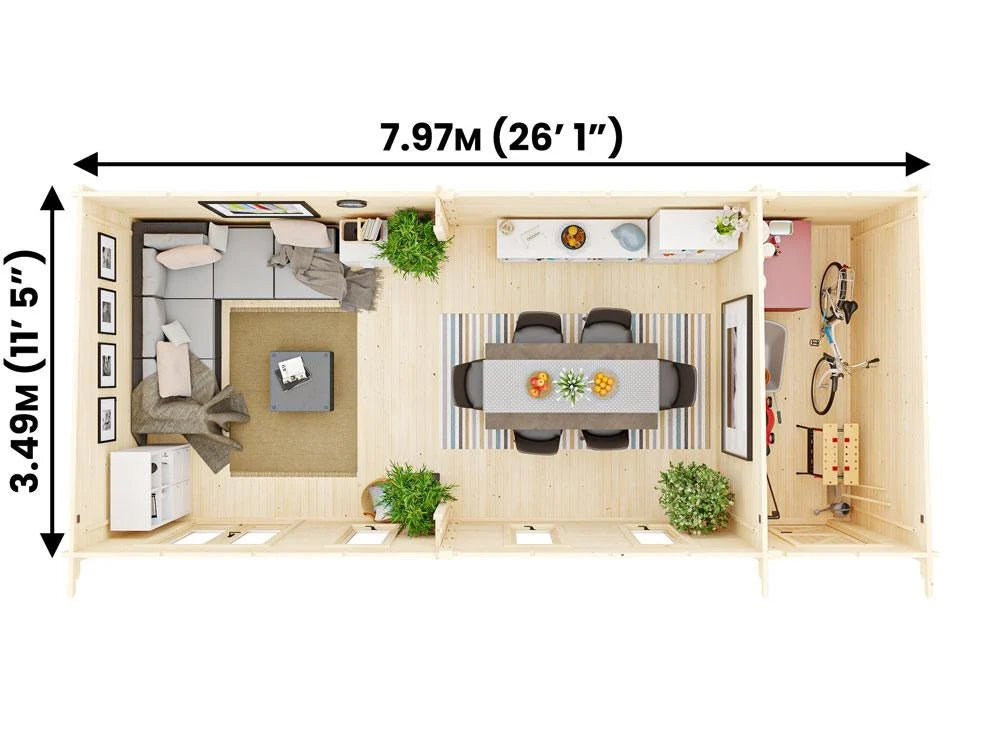 The Monkey Multiroom 19mm Log Cabin