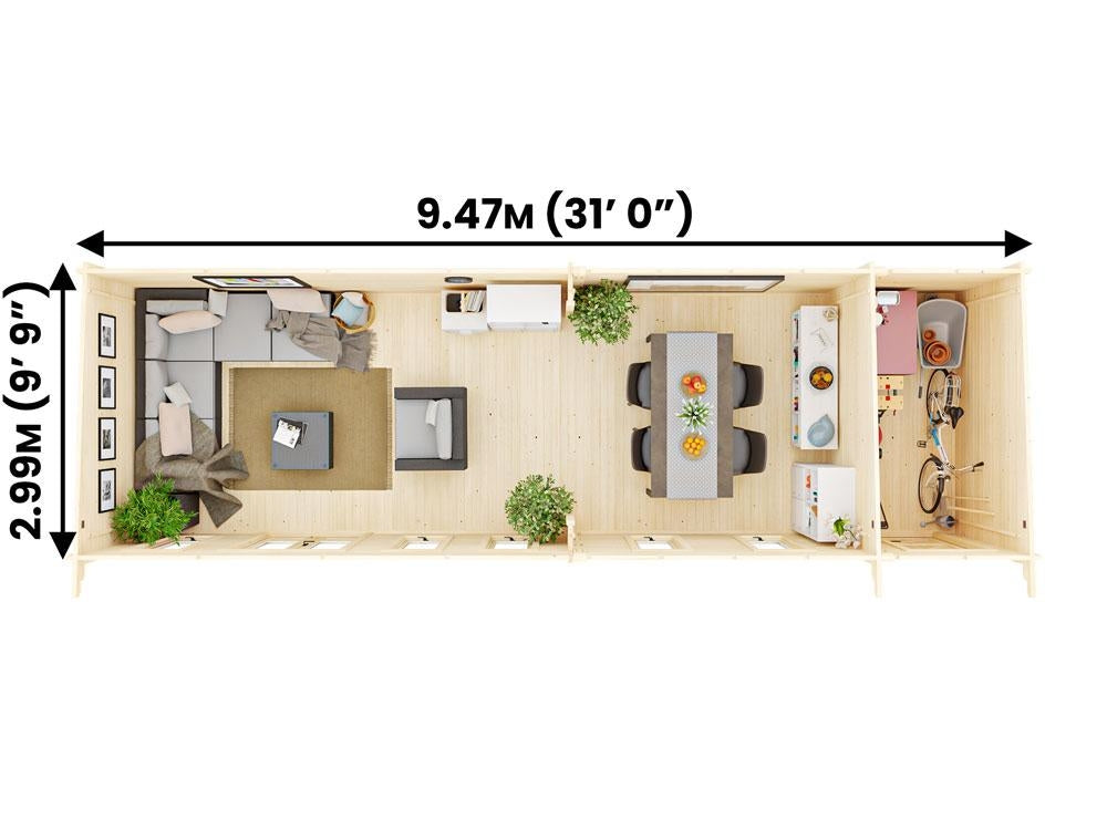 The Monkey Multiroom 19mm Log Cabin