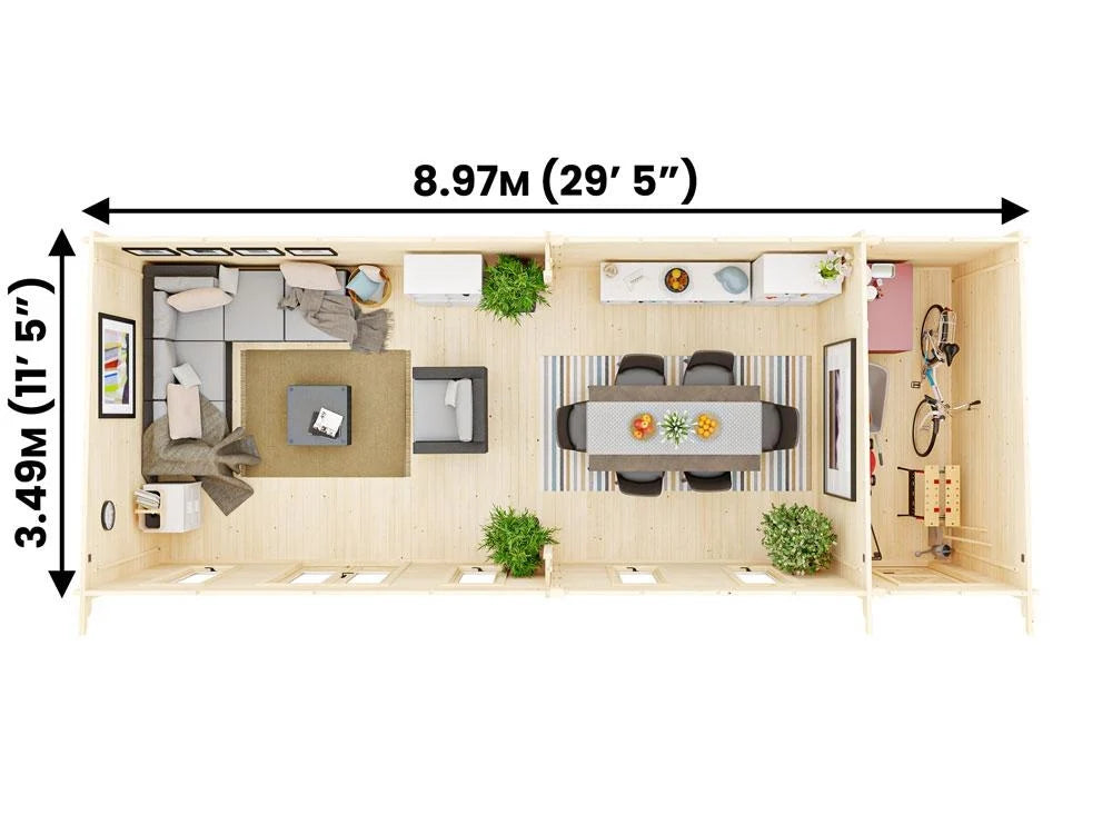 The Monkey Multiroom 19mm Log Cabin
