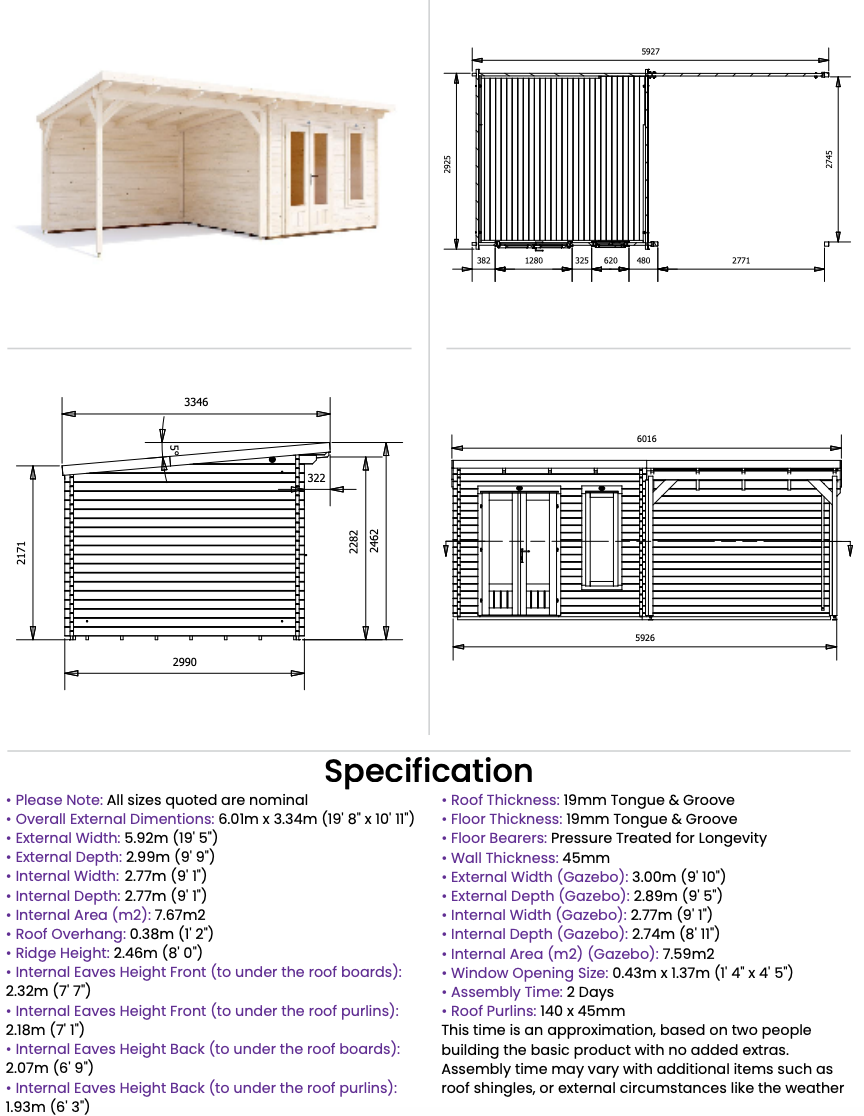The Owls Perch 19mm Log Cabin