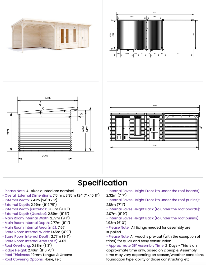 The Owls Perch 19mm Log Cabin