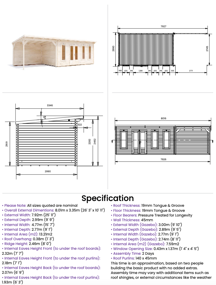 The Owls Perch 19mm Log Cabin
