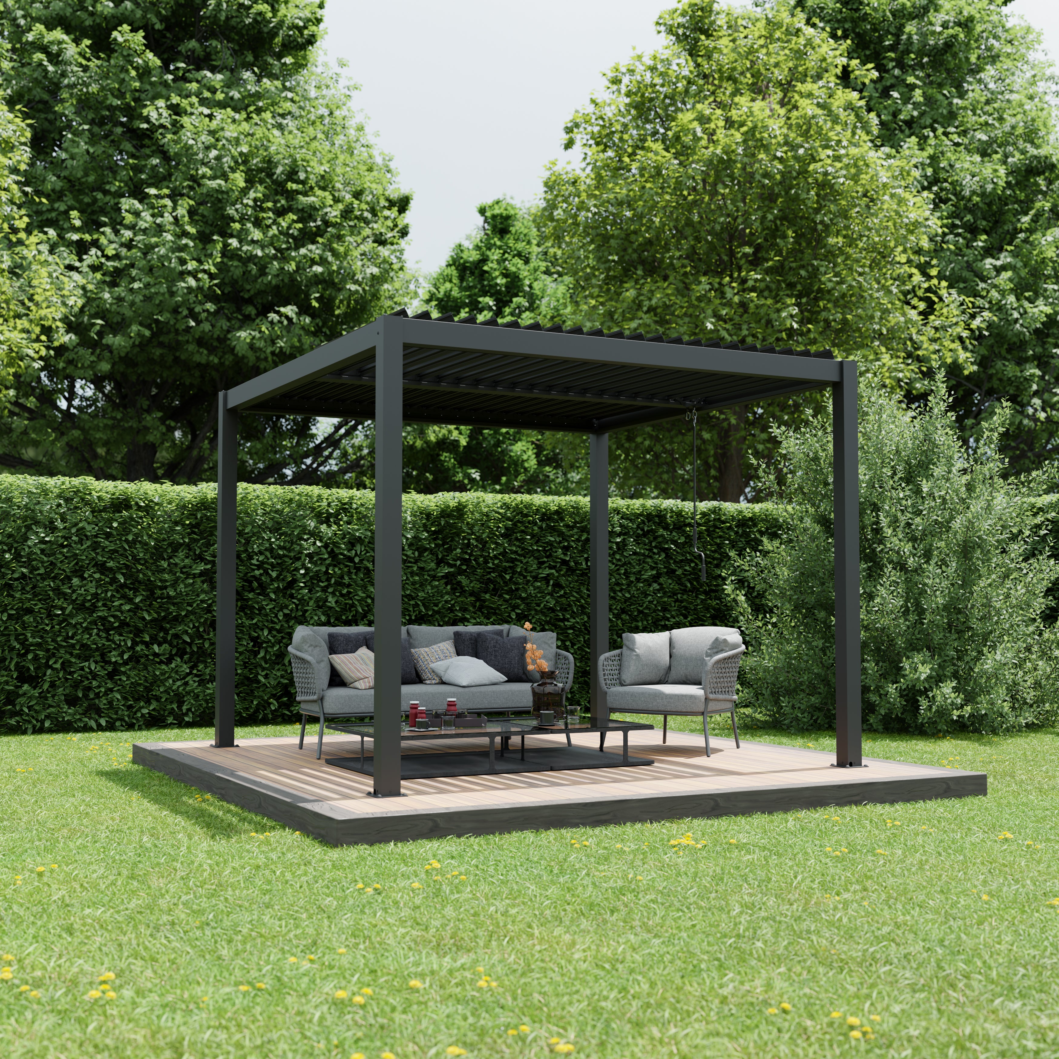 Aluminium Pergola with Adjustable Louvred Roof