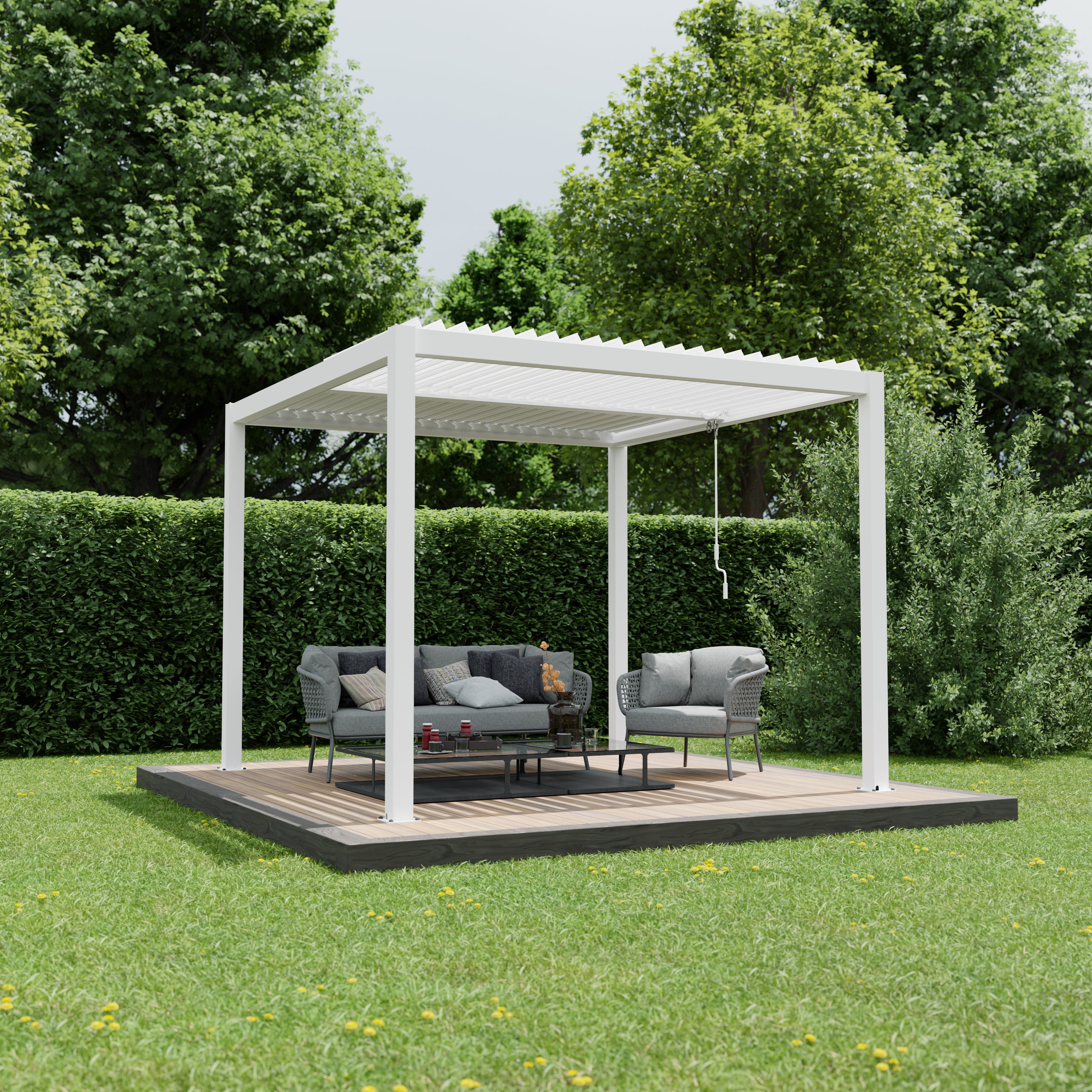 Aluminium Pergola with Adjustable Louvred Roof