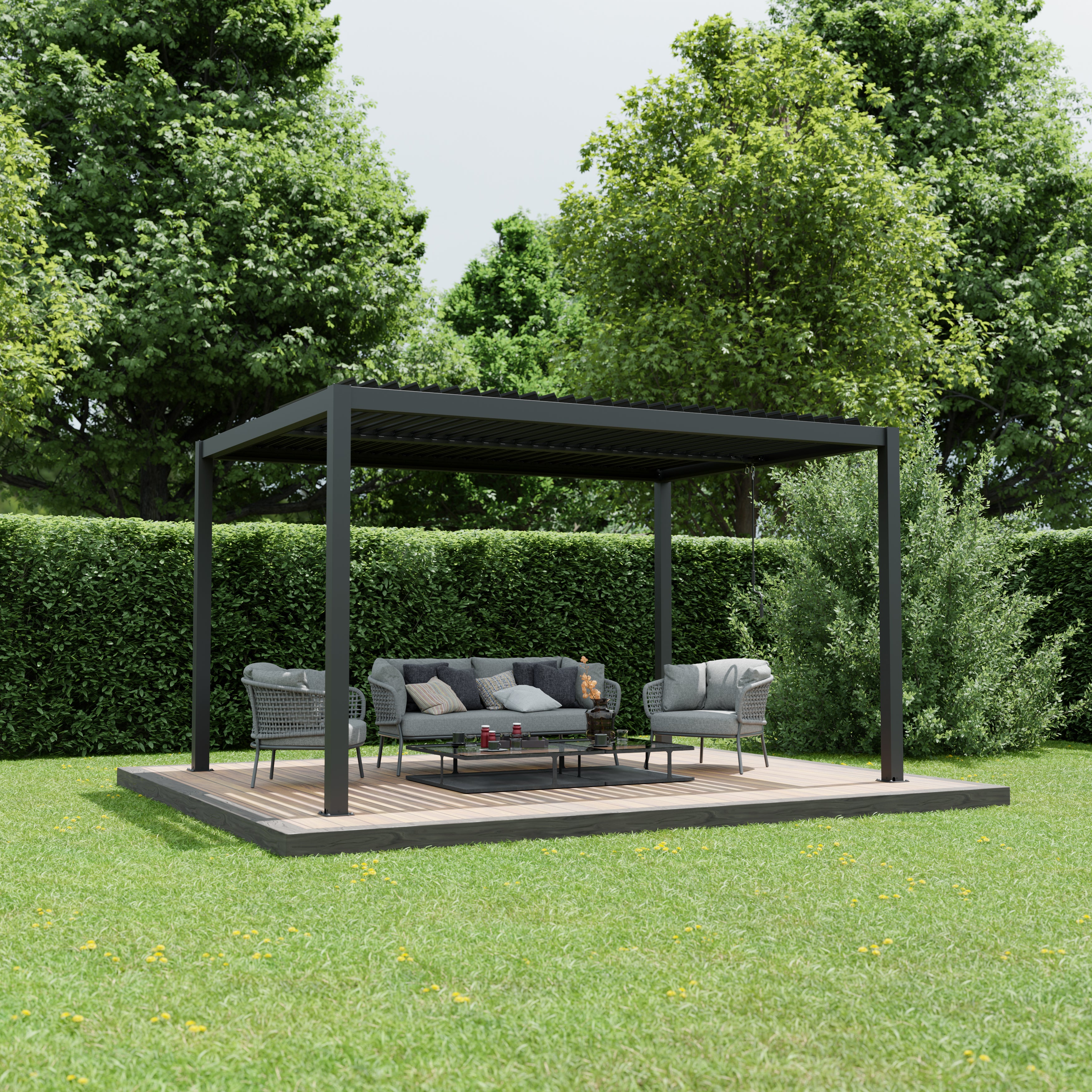 Aluminium Pergola with Adjustable Louvred Roof
