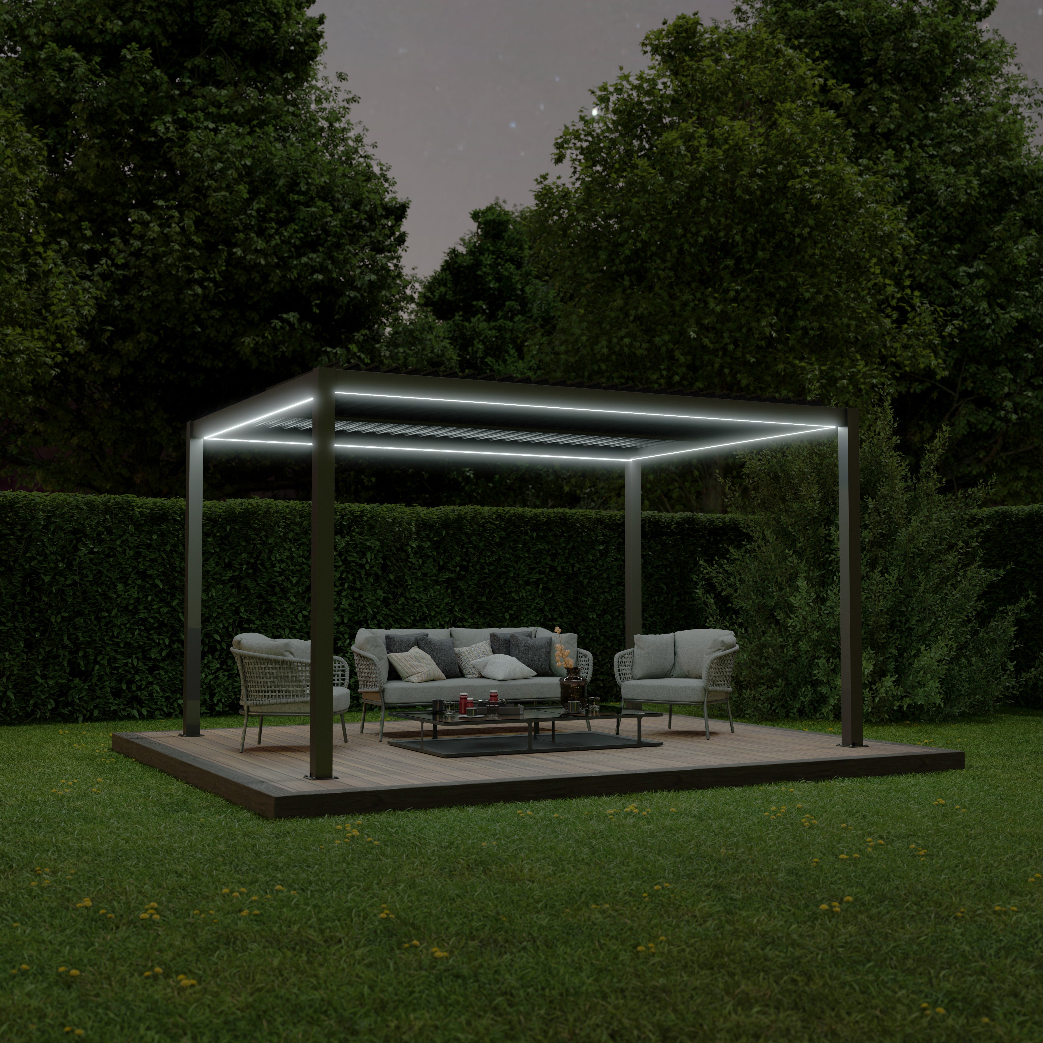 Aluminium Pergola with LED Light