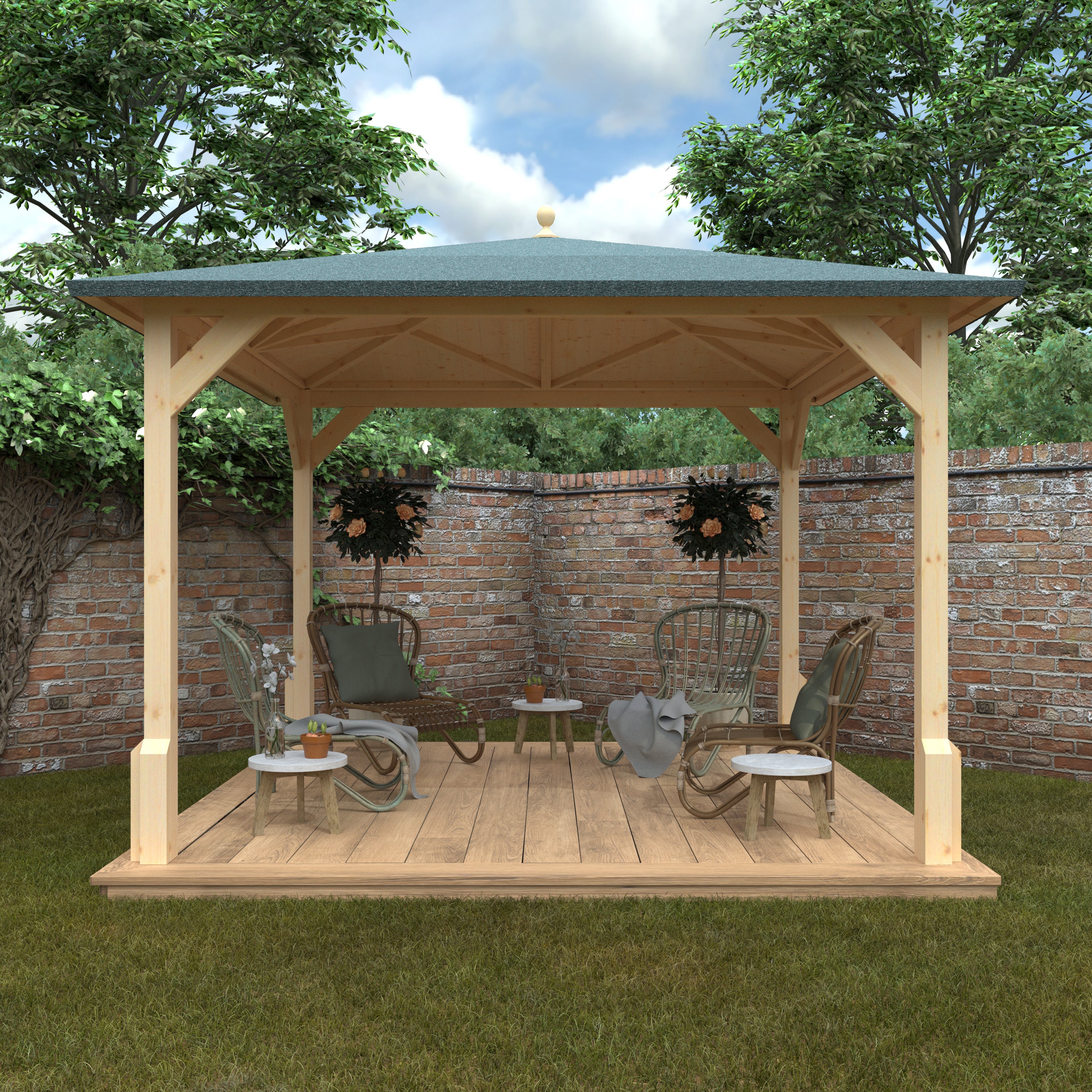 ROOFED PERGOLA 44mm Log Cabins