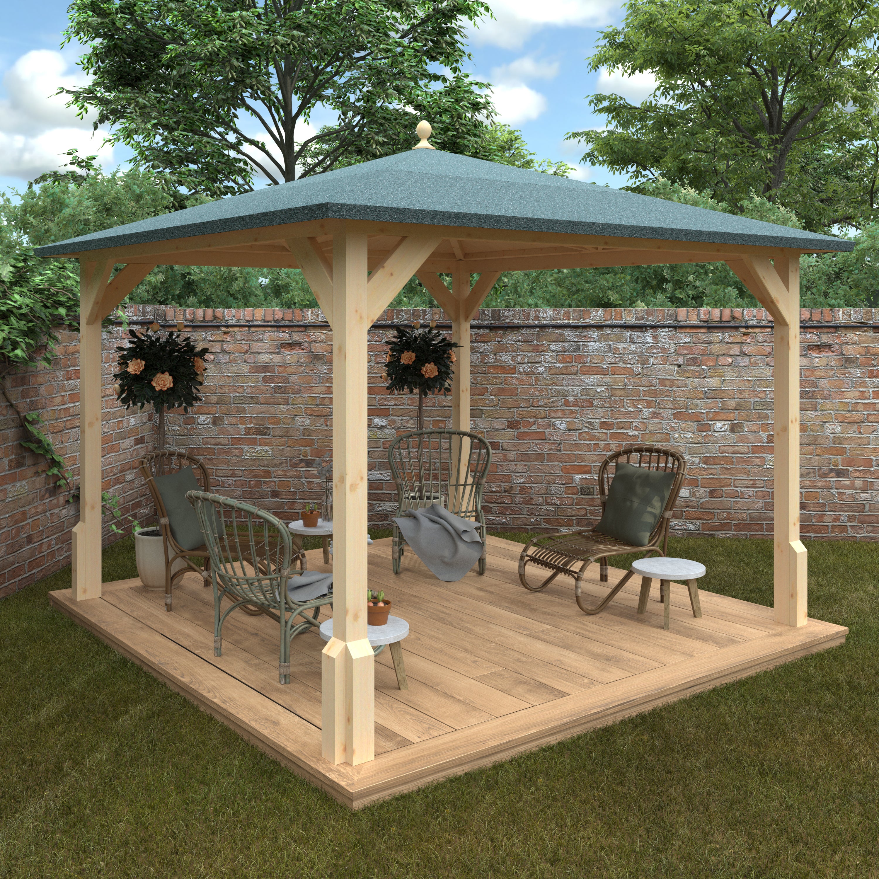 ROOFED PERGOLA 44mm Log Cabins