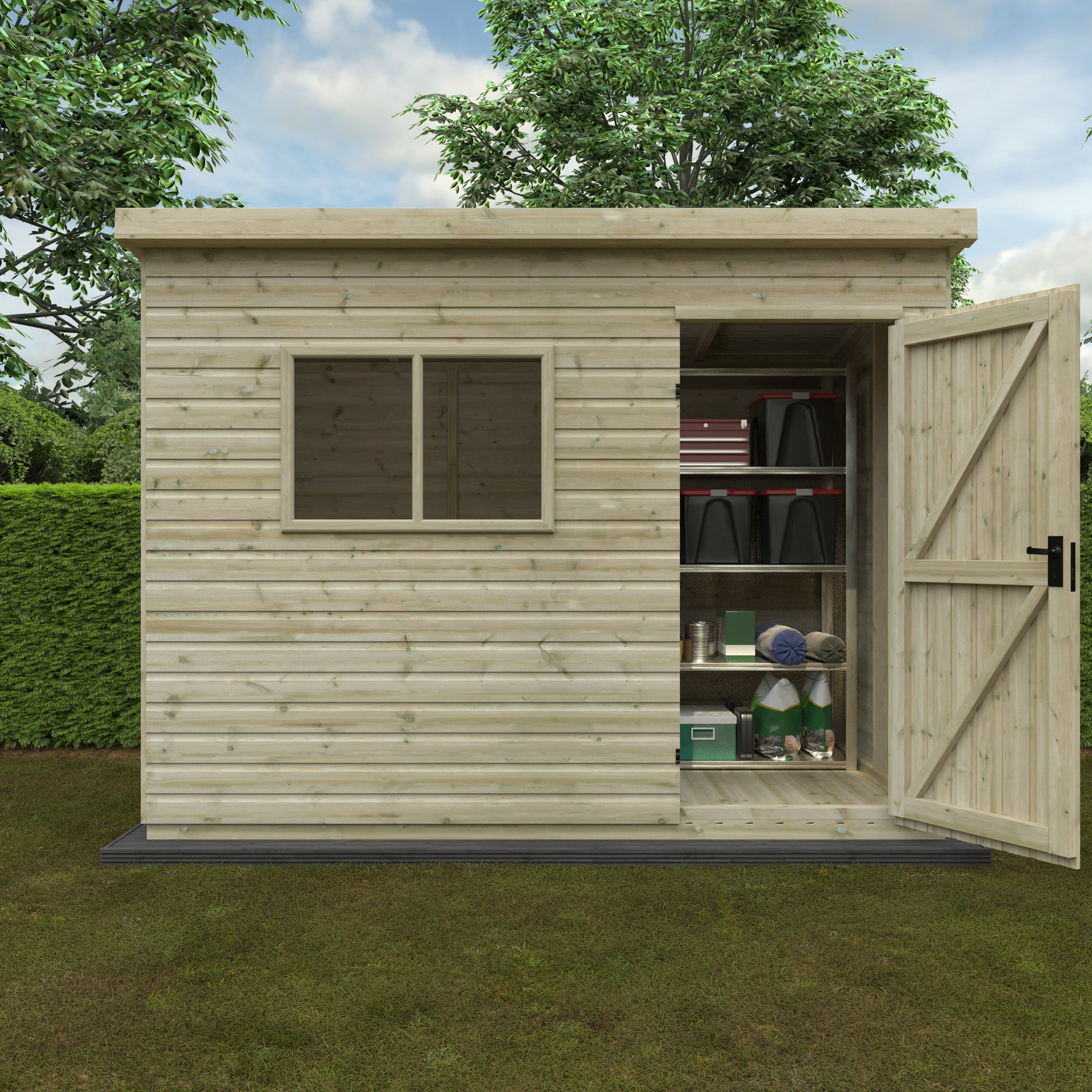 Tanalised Deluxe Pent Garden Sheds