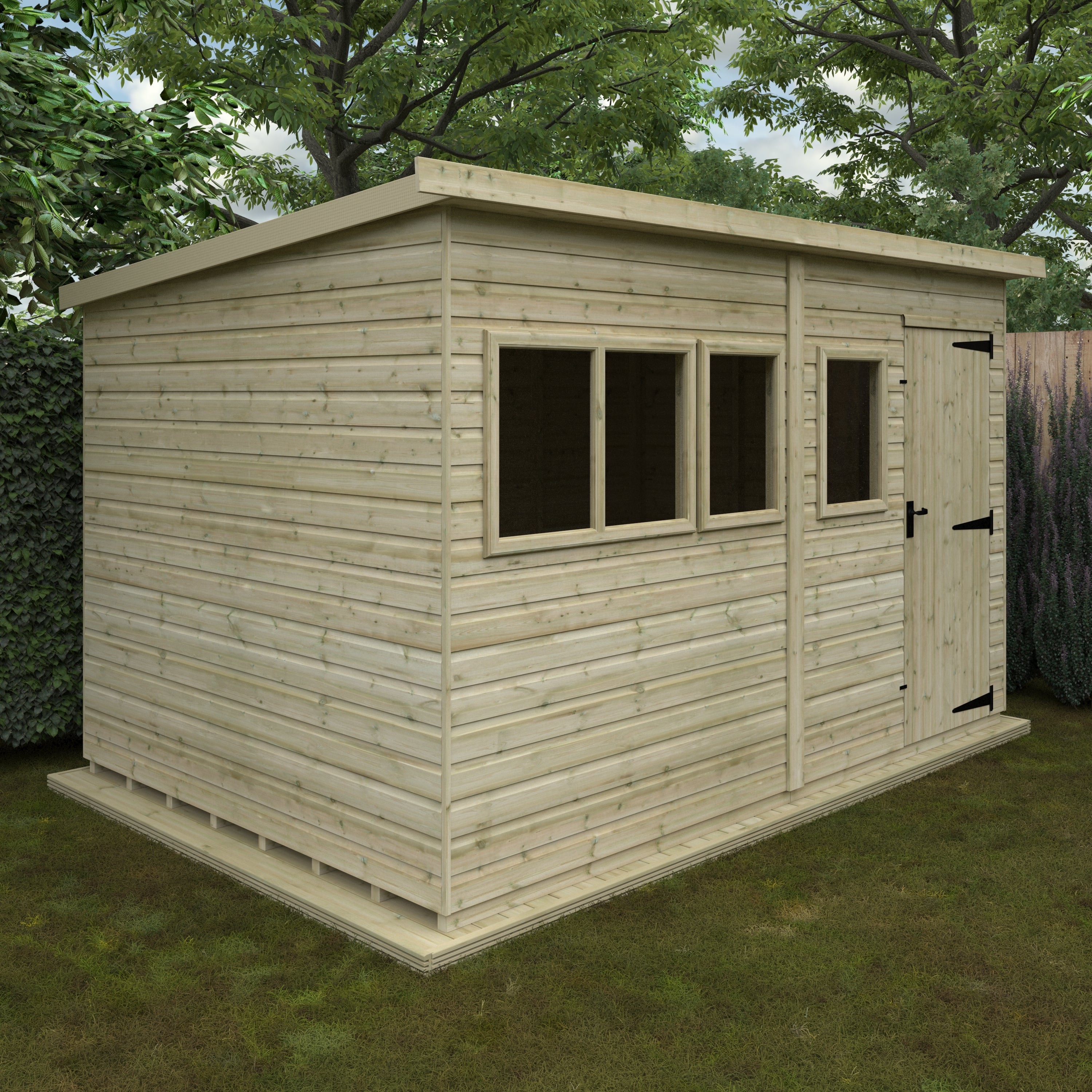 Tanalised Deluxe Pent Garden Sheds