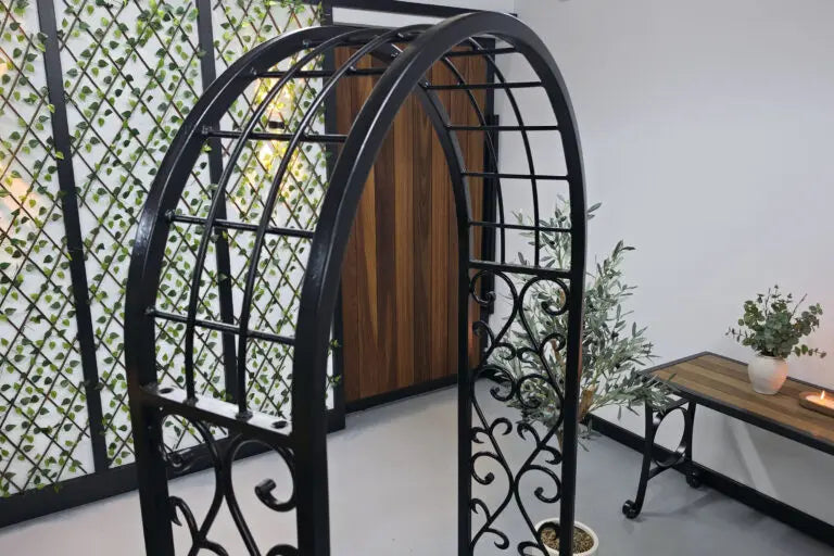 Bespoke Galvanised Steel Rose Arch | Traditional Garden Archway with Decorative Scrollwork