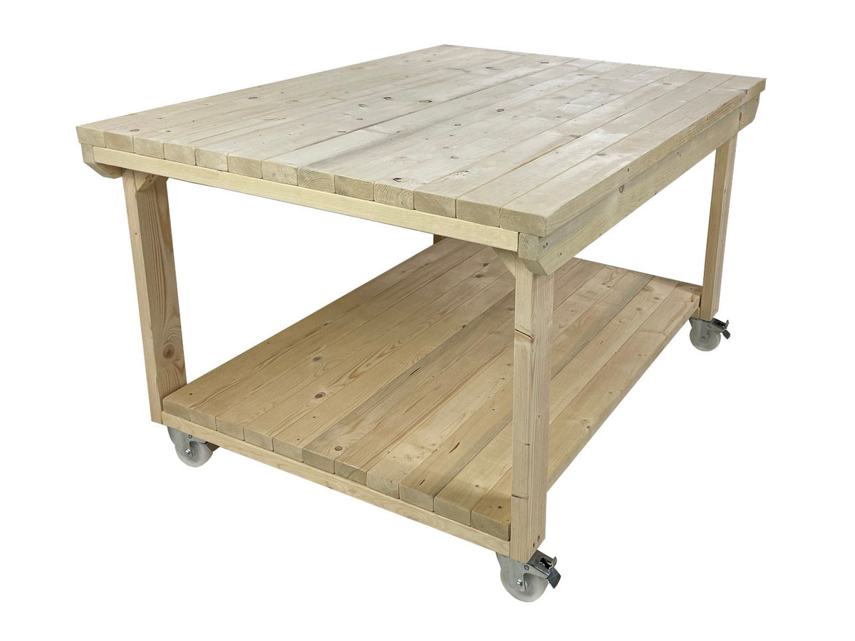 Rotem Wooden Kiln-Dry Workbench Depth-4ft With Wheels