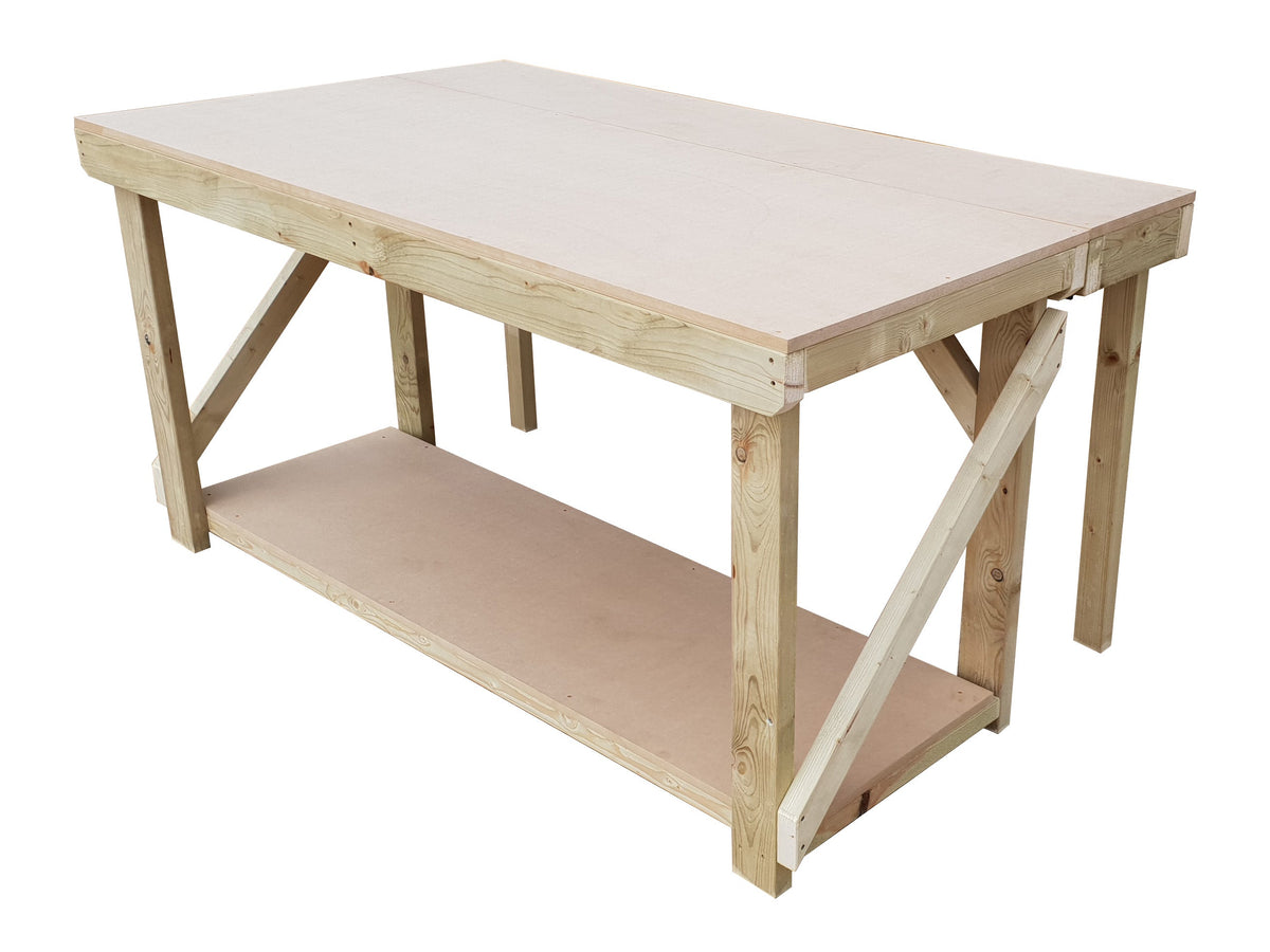 Wooden MDF Top Workbench With Extendable Working Surface