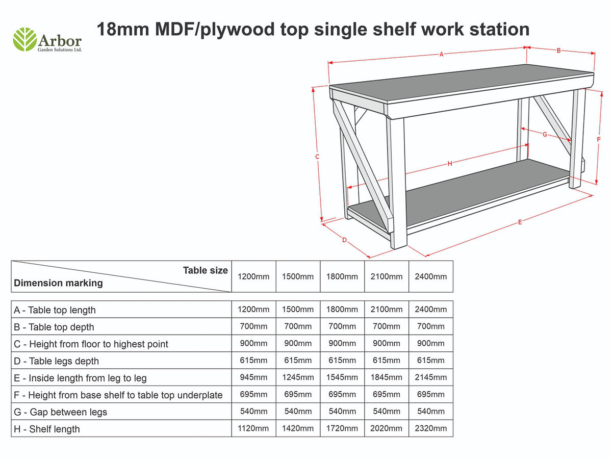 Wooden MDF top Workbench