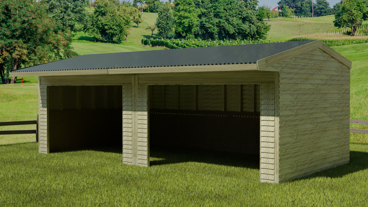 Animal Field Shelter V.6 Open Front/Apex Roof