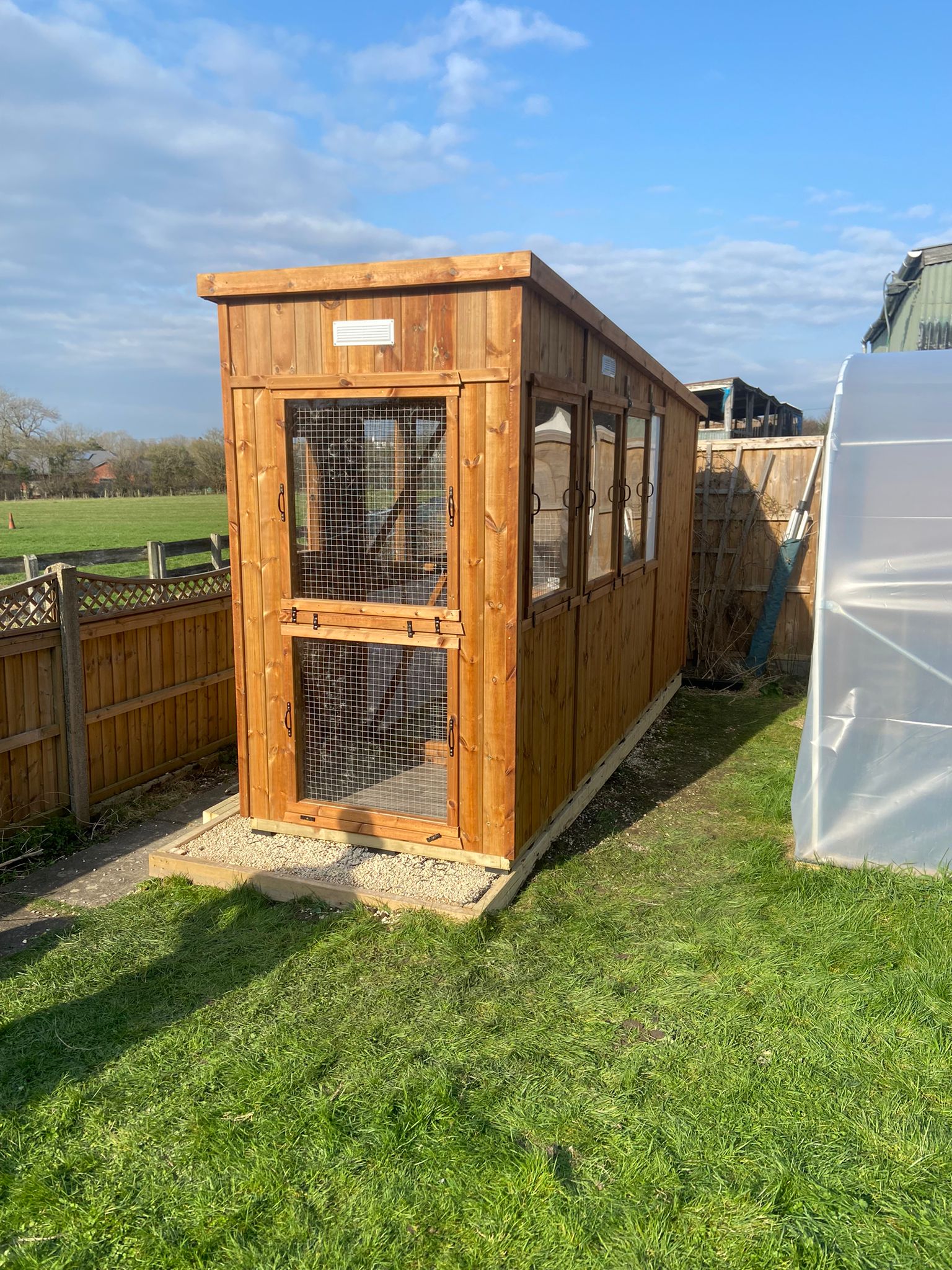 13ft x 4ft Cattery (Commercial Spec) – Raft Base, Insulated Housing & Run