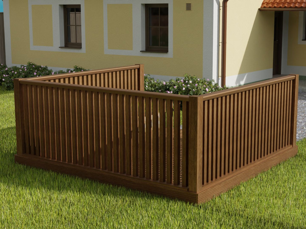 Decking Kit With Three Side Balustrade