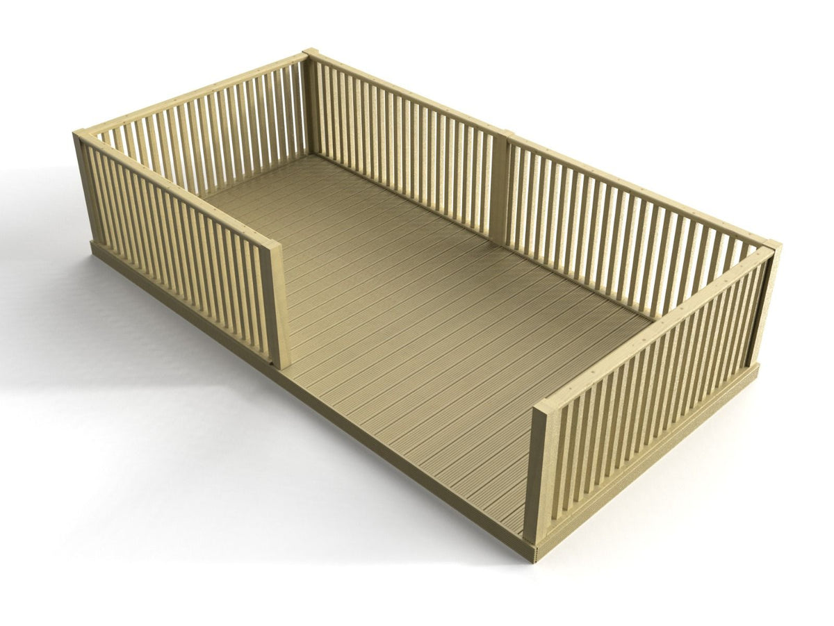 Rectangular Decking Kit With Balustrades V.4