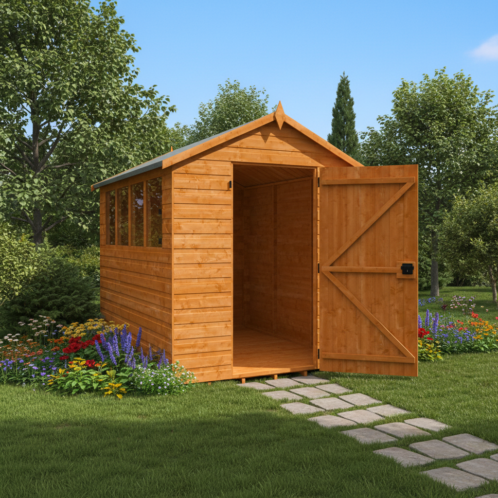 Garden shed with natural background