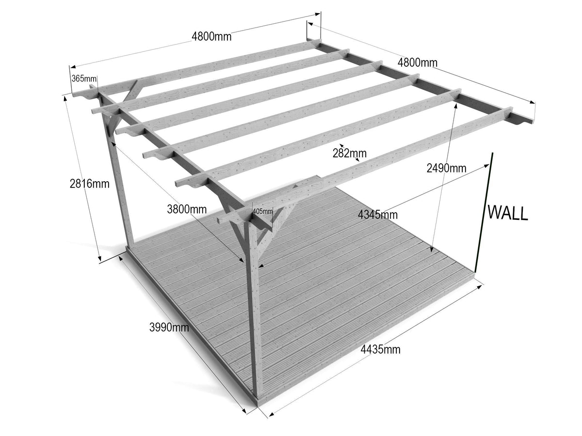 Wall Mounted Pergola and Decking Kit Ovolo Design