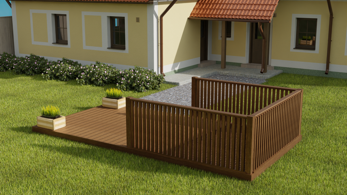Rectangular Decking Kit With Balustrades V.3