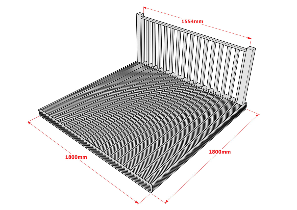 Decking Kit With One Side Balustrade
