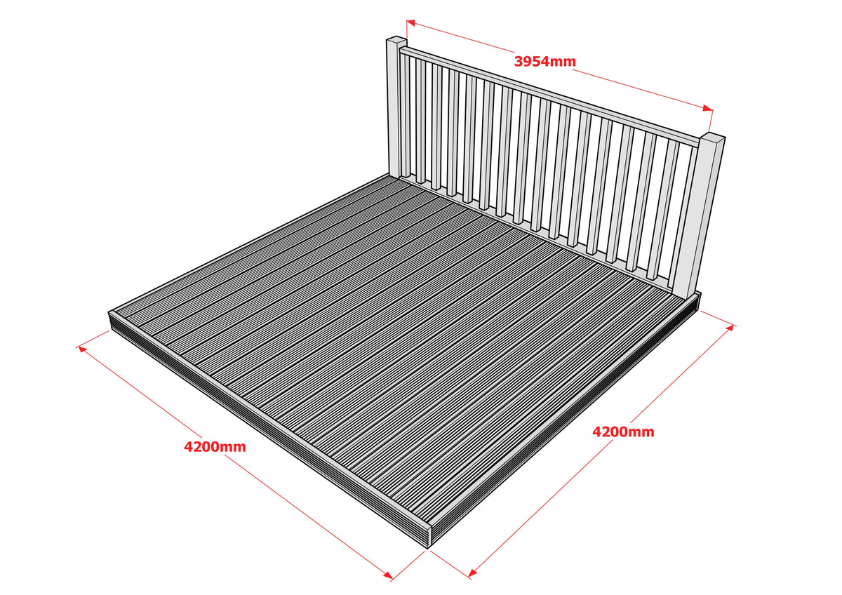 Decking Kit With One Side Balustrade