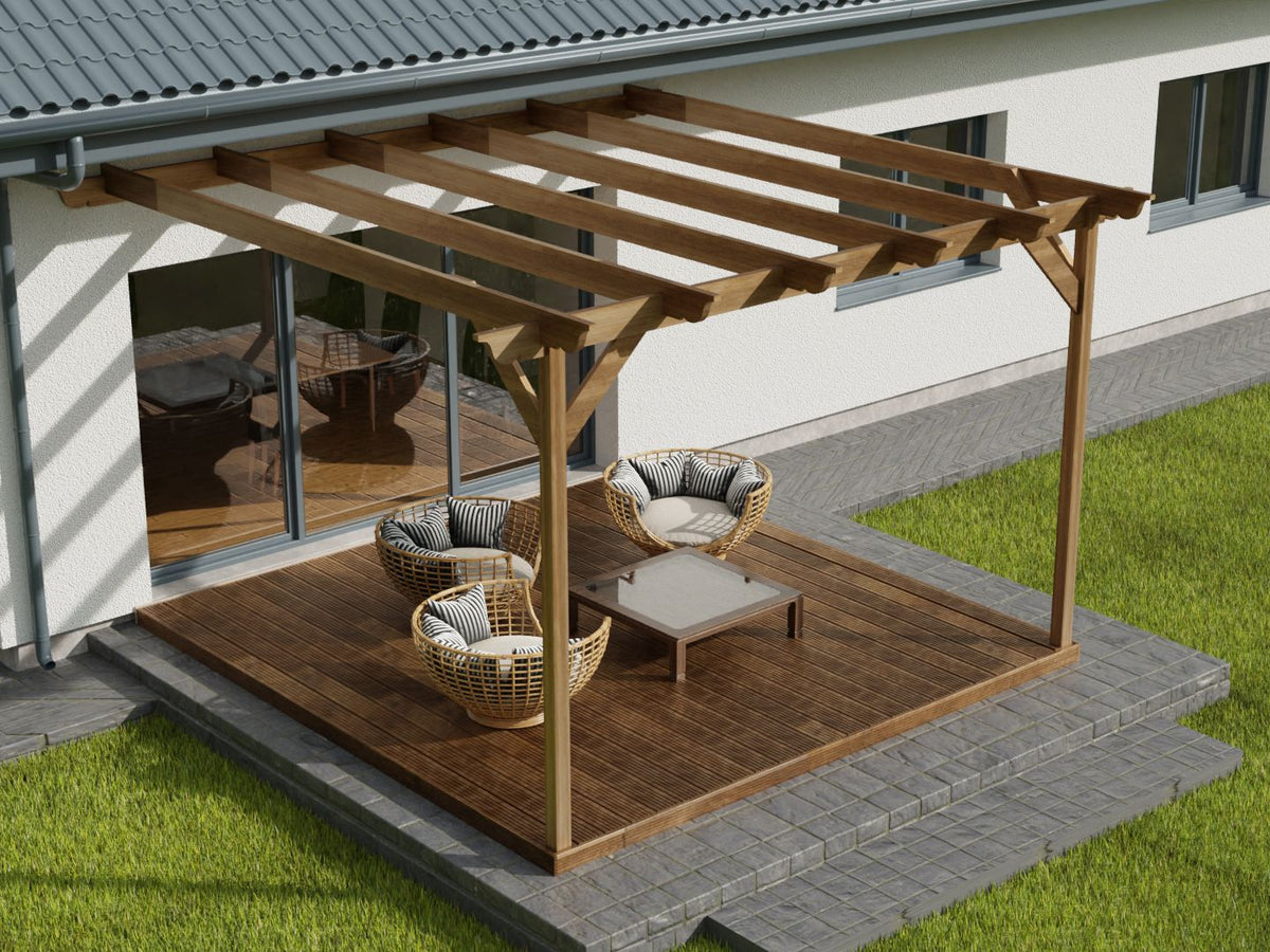 Wall Mounted Pergola and Decking Kit Ovolo Design