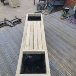 Garden Wooden Bench with Planters