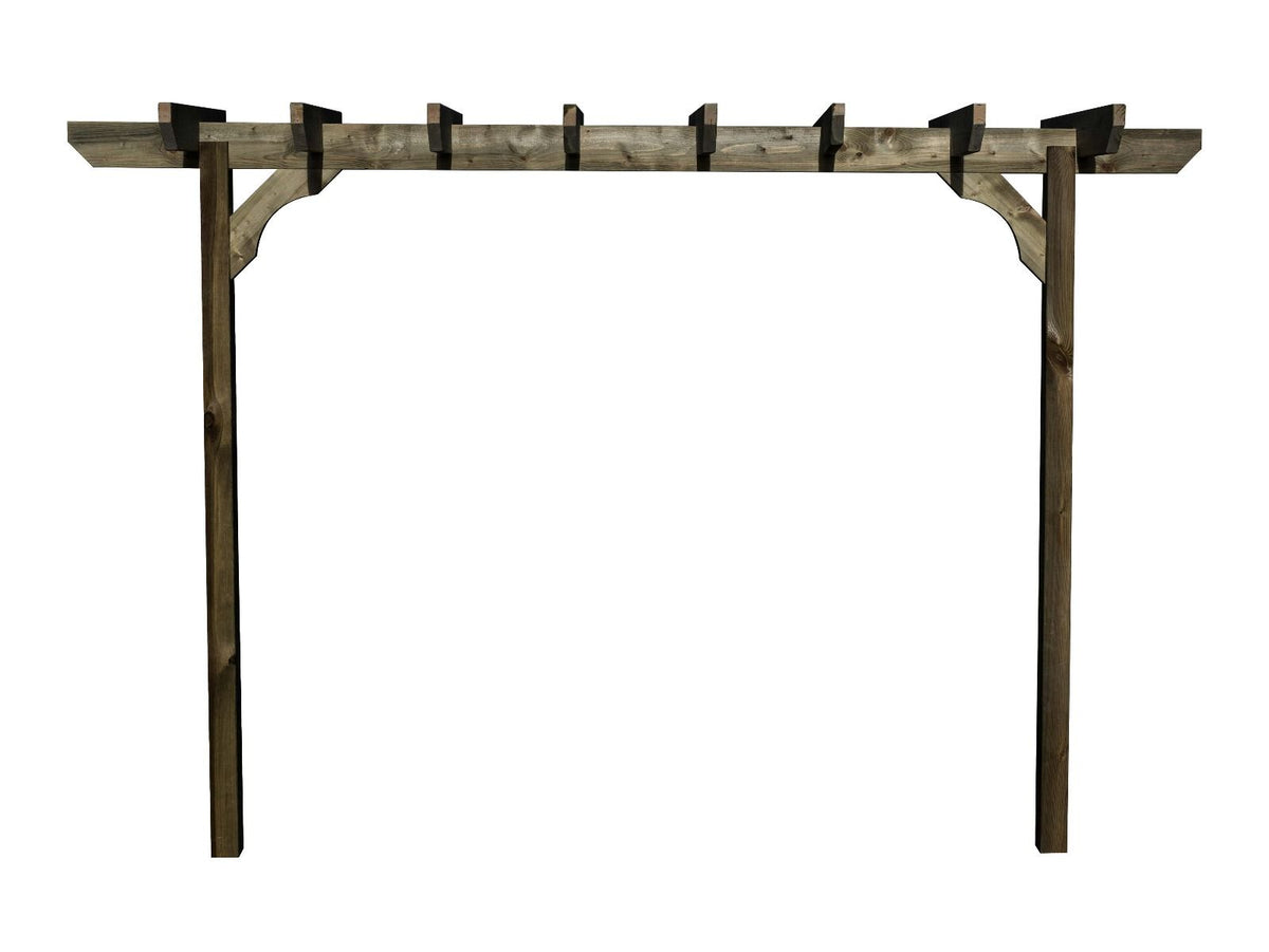 Chamfered Single Beam Pergola, Plant Climbing Arbour - Sculpted brace