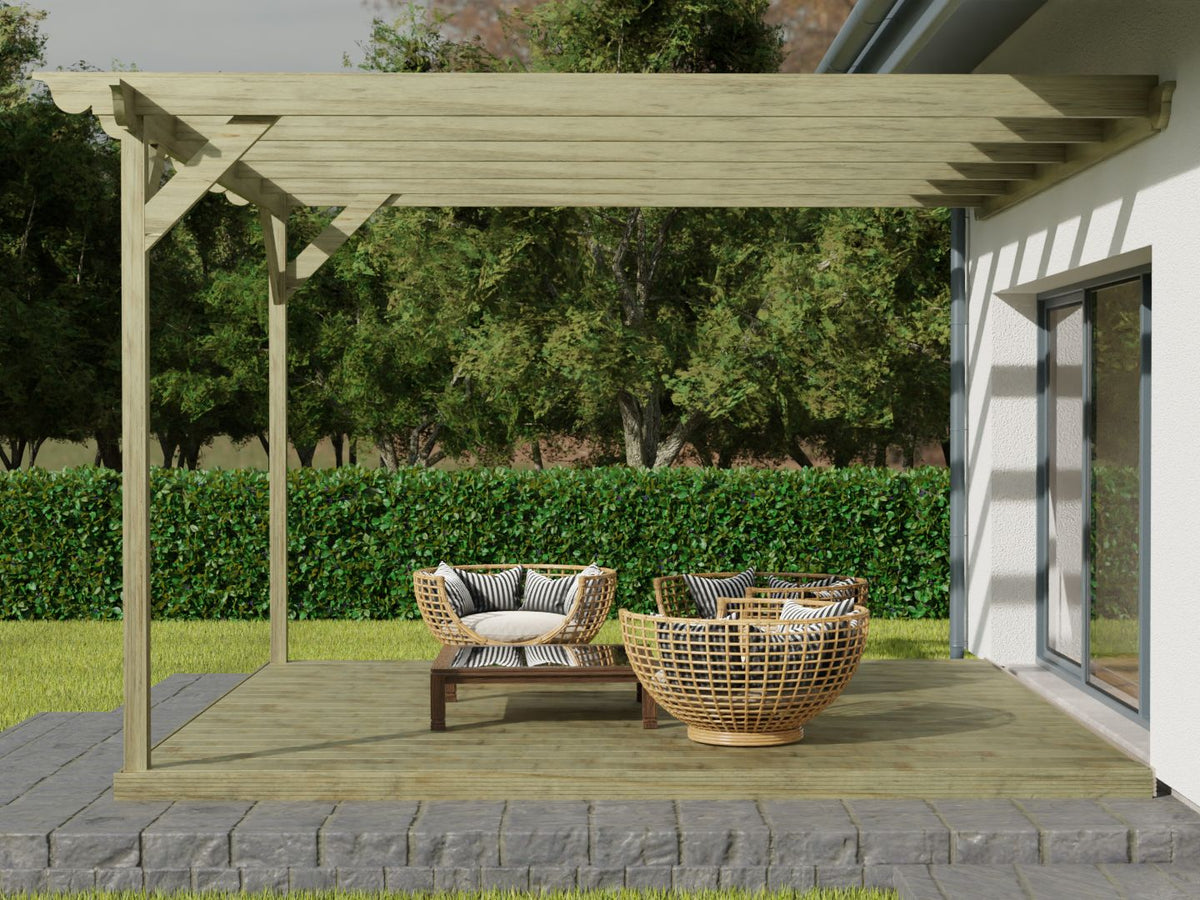 Wall Mounted Pergola and Decking Kit Ovolo Design