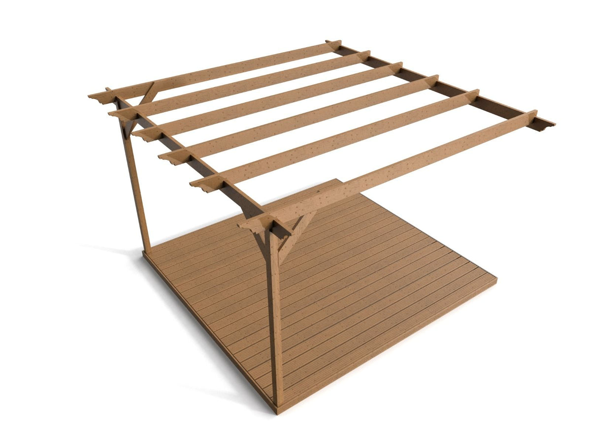 Wall Mounted Pergola and Decking Kit Orchid Design