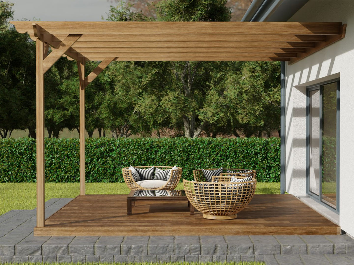 Wall Mounted Pergola and Decking Kit Ovolo Design