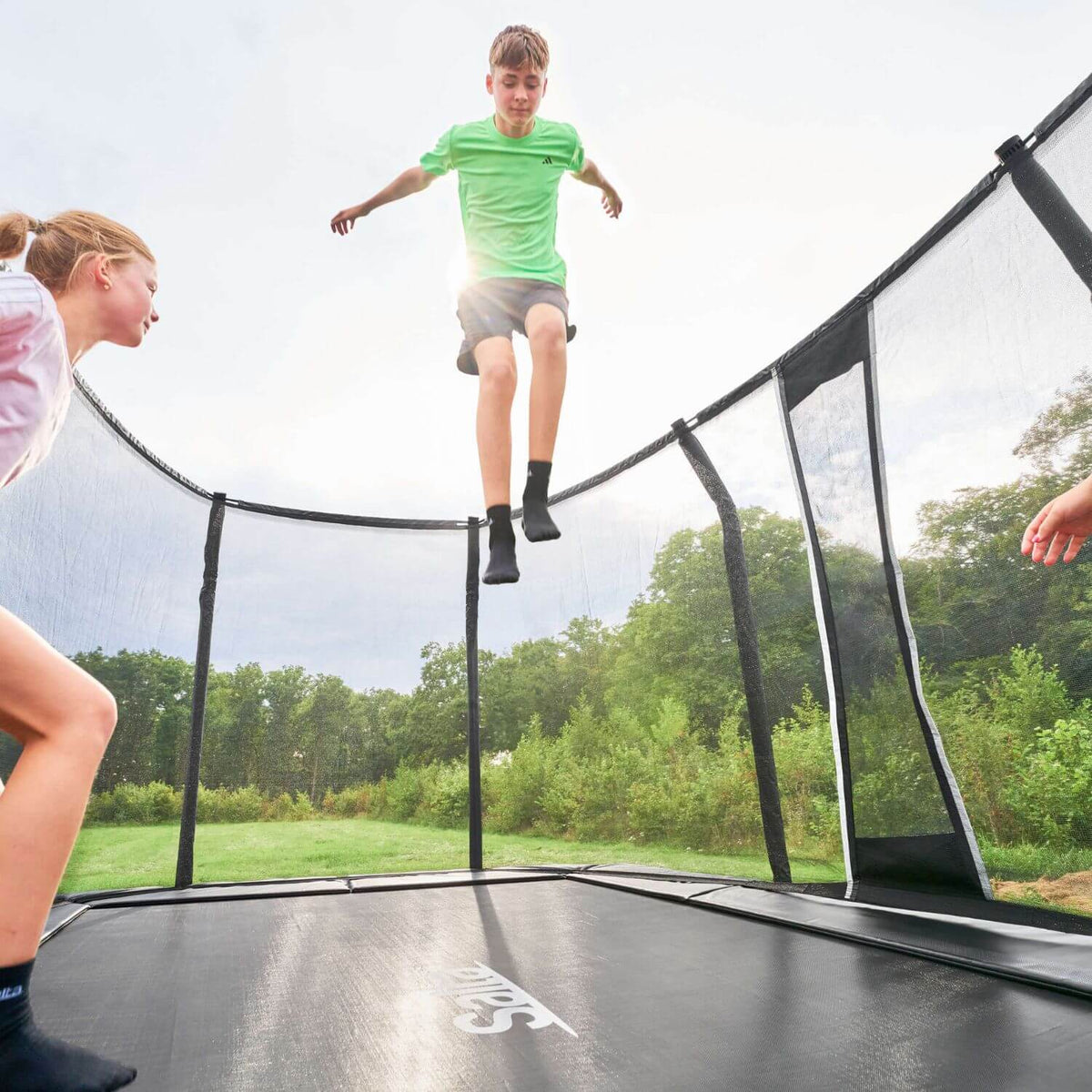 13ft x 8.5ft Salta Premium Black Pro Rectangular Trampoline + Safety Net