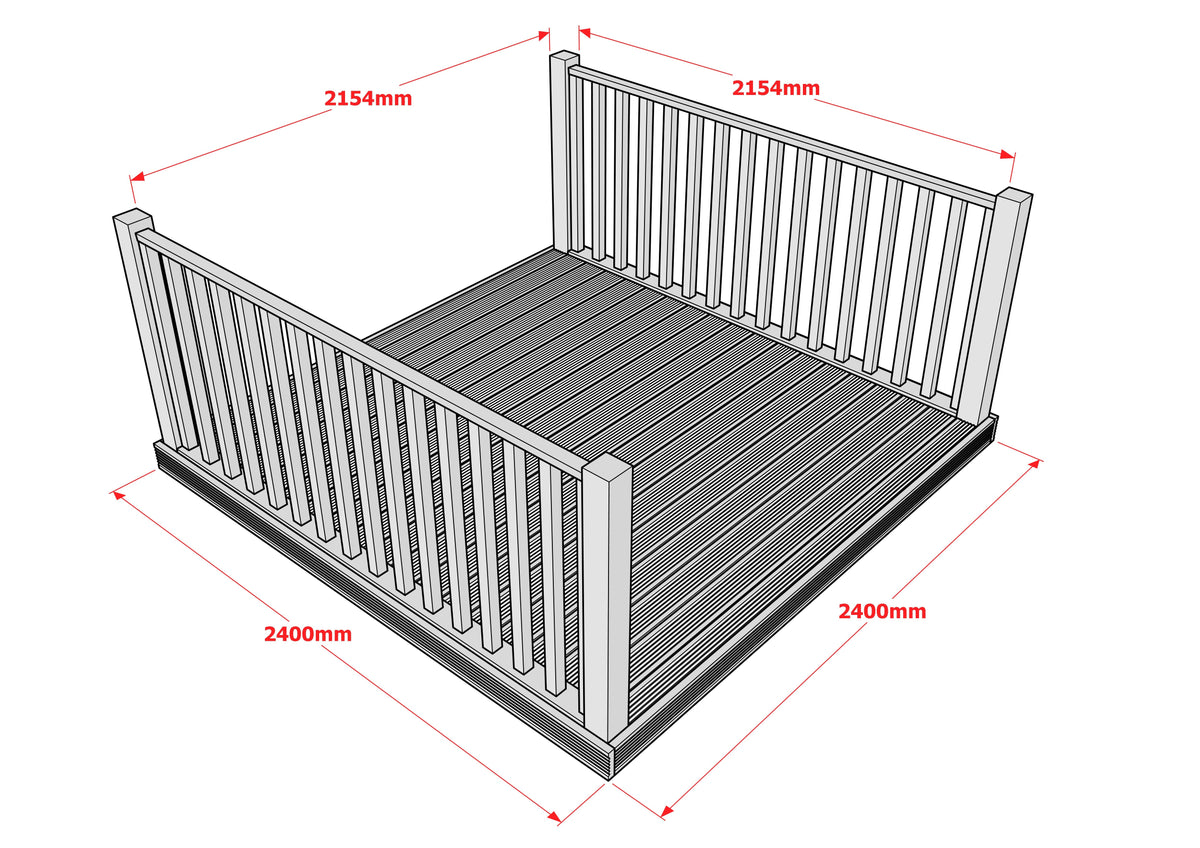 Decking Kit With Two Side Balustrade
