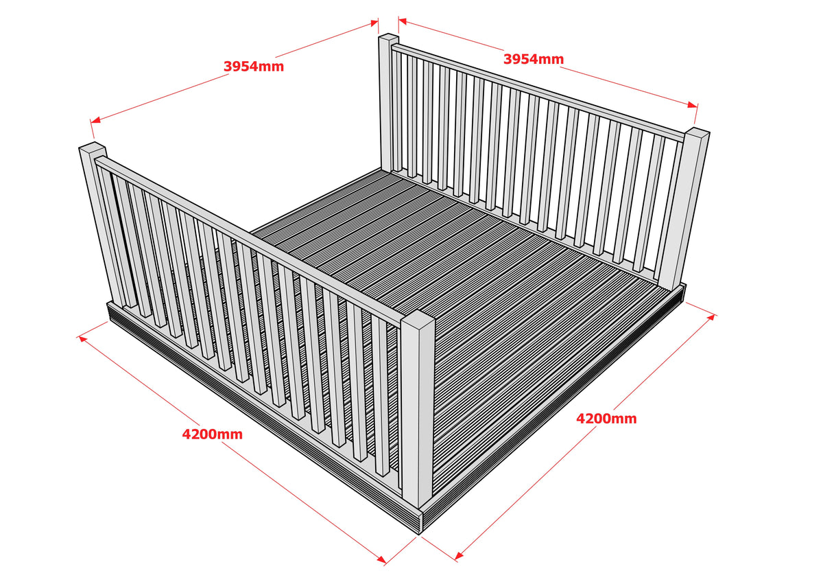 Decking Kit With Two Side Balustrade