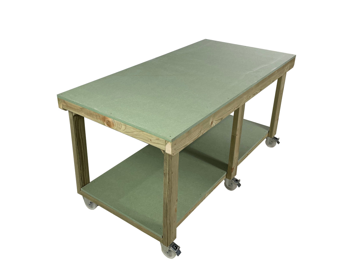 Wooden UniMDF Top Workbench Depth-4ft With Wheels