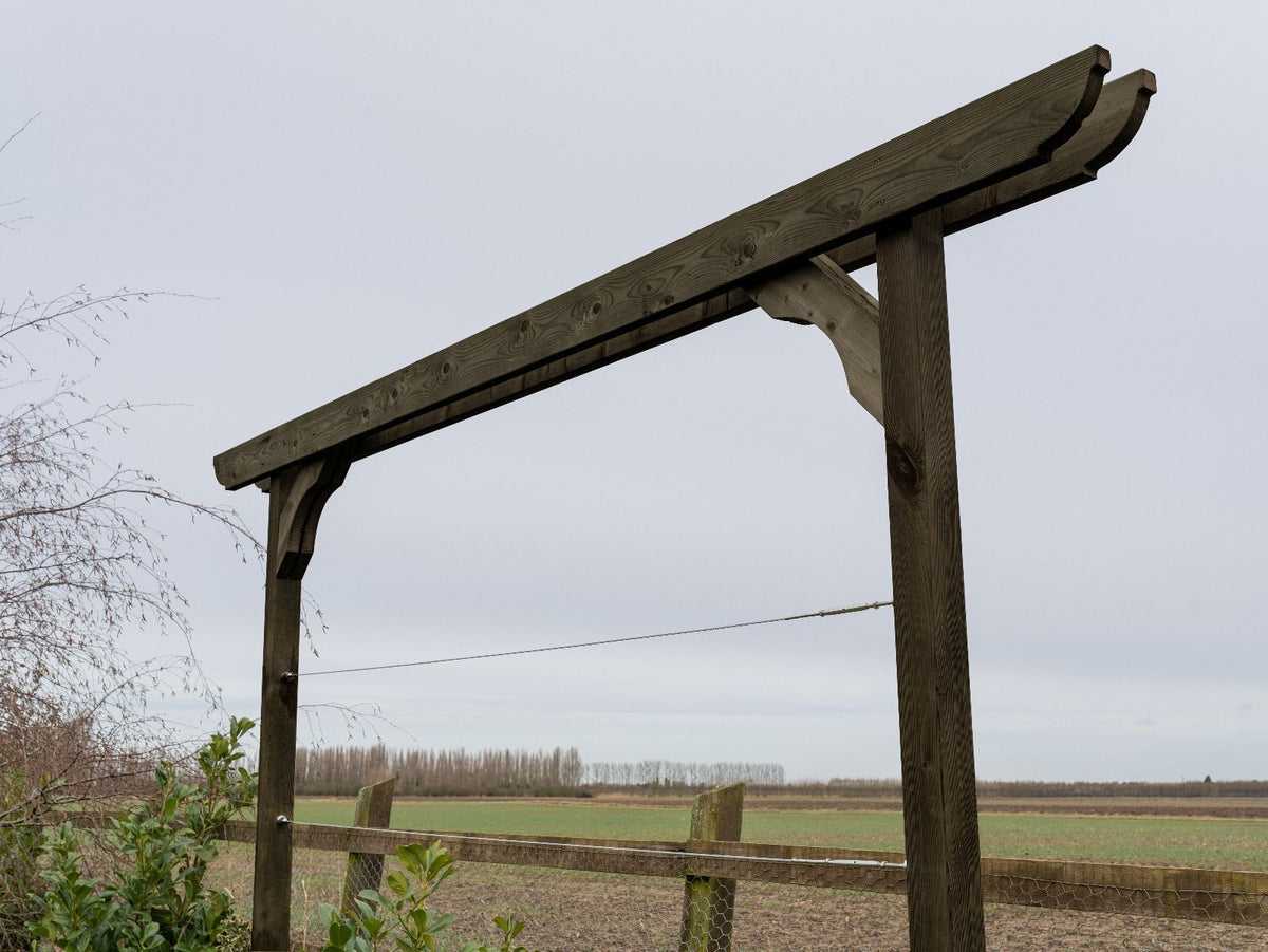 Screen Double Beam Pergola, Plant Climbing Arbour - Corbel Sculpted Brace
