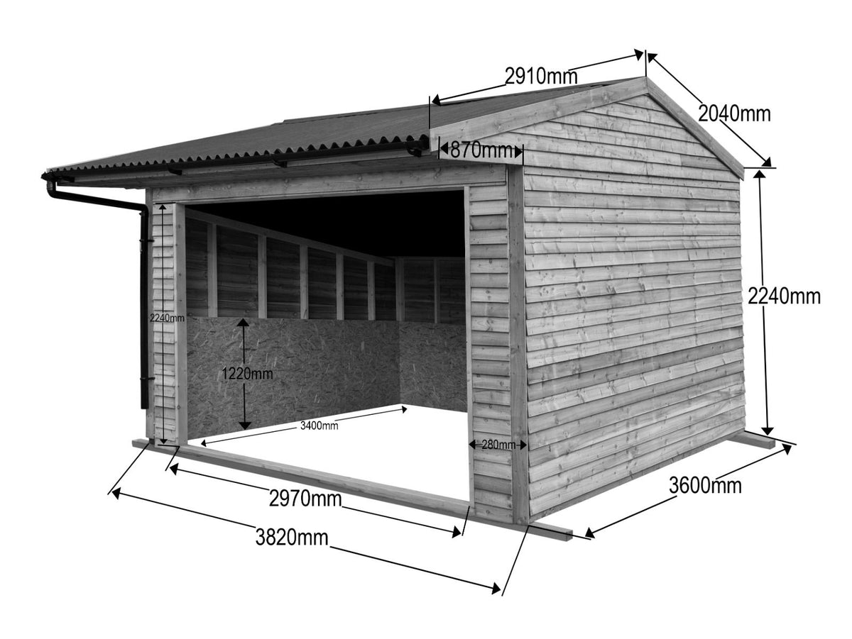 Animal Field Shelter V.6 Open Front/Apex Roof