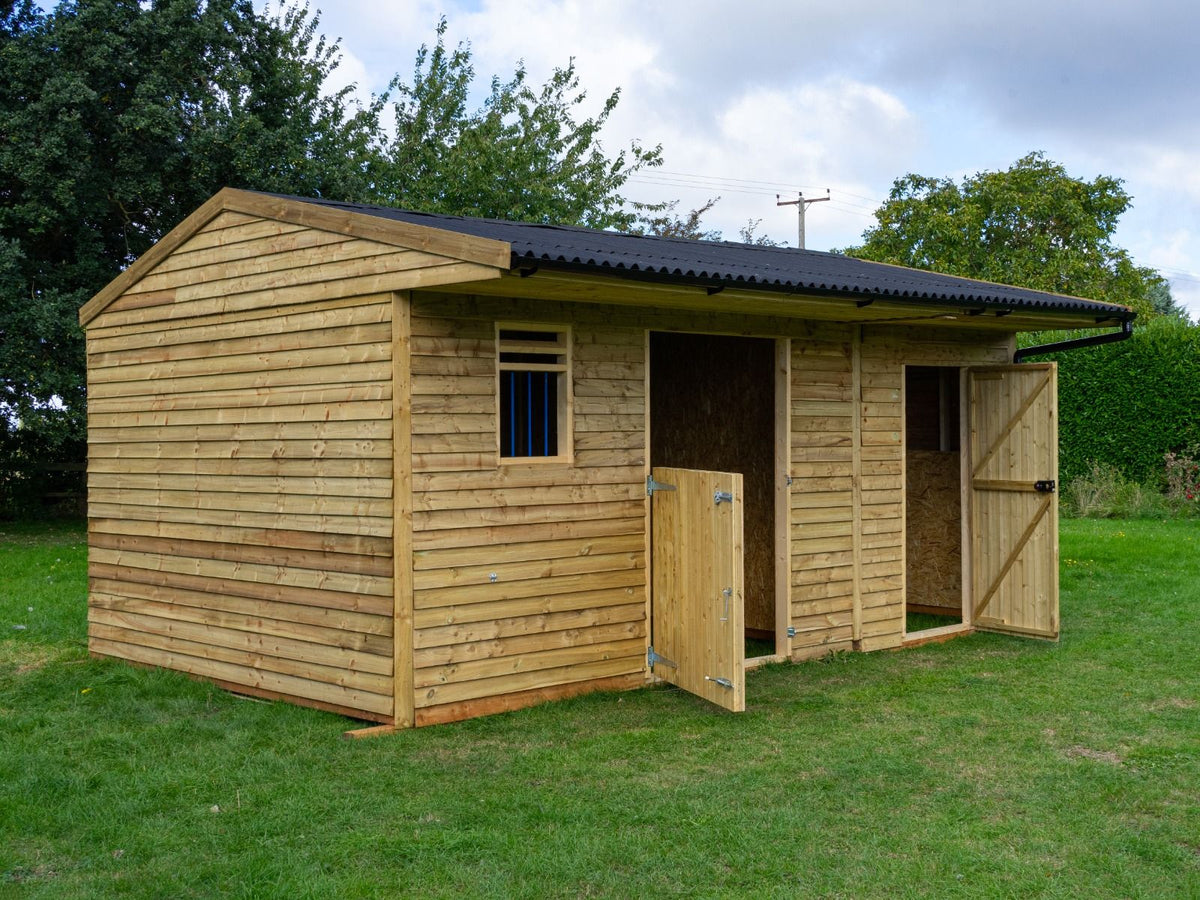 18ft x 12ft Field Shelter with Storage/Tack Feed Room V.4